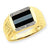 14k Yellow Gold and Rhodium Onxy and Hematite Diamond Ring