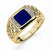 14k Yellow Gold and Rhodium Lapis Diamond Ring