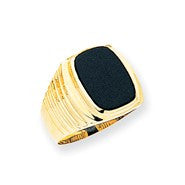 14k Yellow Gold Mens Onyx Ring