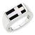 14k White Gold Onyx and White Agate Cross Ring