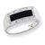 14k White Gold Onyx & Diamond Mens Ring