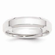 Platinum 5mm Polished Beveled Edge Wedding Band