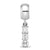 Pi Beta Phi Vertical Letters On Charm Bead in Sterling Silver