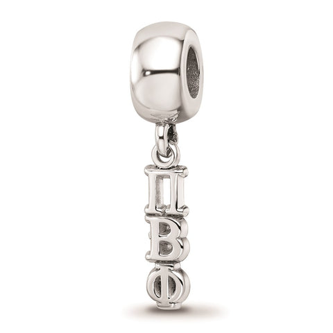 Sterling Silver LogoArt Pi Beta Phi Vertical Letters On Bead