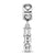 Pi Beta Phi Vertical Letters On Heart Bea in Sterling Silver