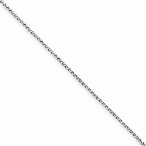 14K White Gold Solid Polished Spiga Chain Anklet