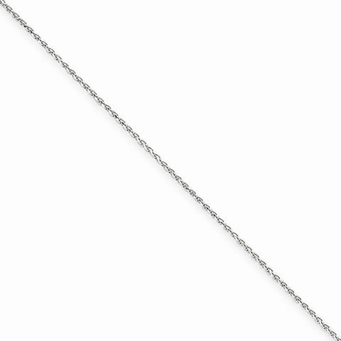 14K White Gold Solid Diamond-Cut Spiga Chain Anklet