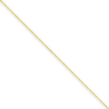 14K Yellow Gold Solid Diamond-Cut Cable Chain