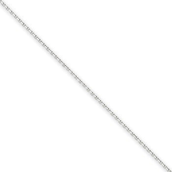 14K White Gold Solid Diamond-Cut Cable Chain