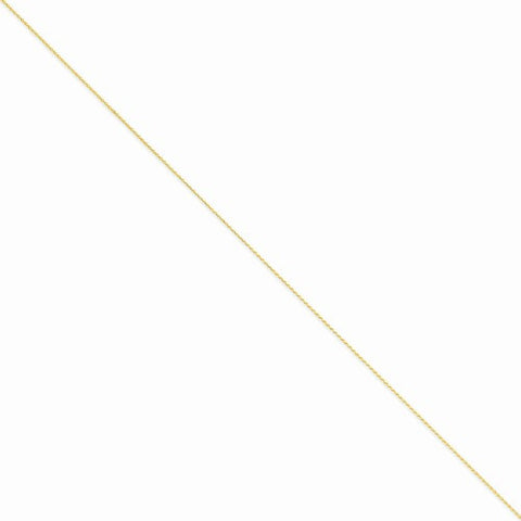 14K Yellow Gold Solid Diamond-Cut Spiga Chain Bracelet