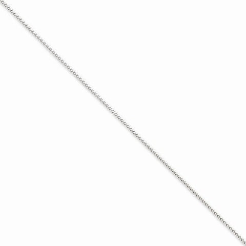 14K White Gold Solid Polished Spiga Chain Bracelet