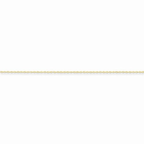 14K Yellow Gold Light-Baby Rope Chain Anklet