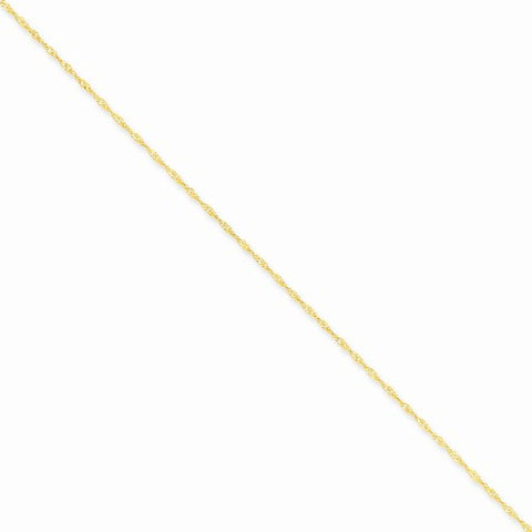 14K Yellow Gold Singapore Chain Anklet