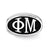 Phi Mu Oval Letters Charm Bead in Sterling Silver