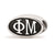 Sterling Silver LogoArt Phi Mu Oval Letters Bead