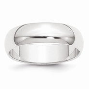 Platinum 6mm Half-Round Wedding Band