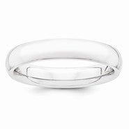 Platinum 4mm Half-Round Comfort Fit Lightweight Wedding Band