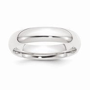 Platinum 5mm Half-Round Comfort Fit Lightweight Wedding Band