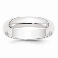 Platinum 5mm Half-Round Featherweight Wedding Band