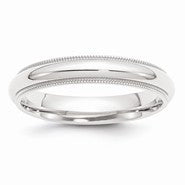 Platinum 4mm Comfort-Fit Milgrain Wedding Band