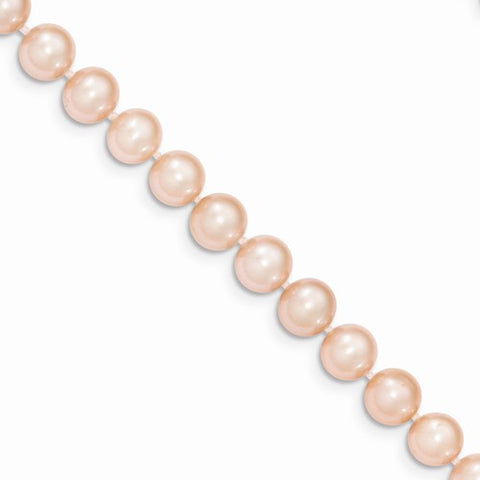 14K Yellow Gold 6-6.5Mm Pink Freshwater Onion Cultured Pearl Bracelet