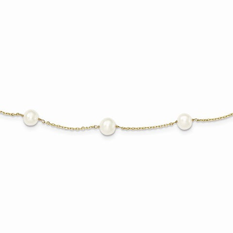 14K Yellow Gold Freshwater Cultured Pearl Necklace