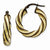 14k Yellow Gold Chocolate Rhodium 5mm Twisted Hoop Earrings