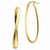 14k Yellow Gold 3mm Etched Wavy Oval Hoop Earrings