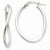 14k White Gold 2mm Tapered Twist Hoop Earrings