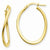 14k Yellow Gold 2mm Polished Tapered Twist Hoop Earrings