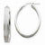 14k White Gold 4.5mm Satin Oval Hoop Earrings