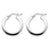 14k White Gold 1.5x15mm Flat Round Hoop Earrings