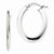 14k White Gold 1.5mm Polished Flat Oval Hoop Earrings