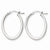 14k White Gold 1.5mm Tapered Flat Oval Hoop Earrings