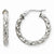 14k White Gold 2.5mm Textured Round Hoop Earrings