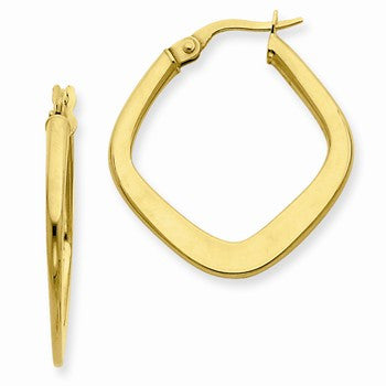 14k Yellow Gold 2.3mm Polished Tapered Square Hoop Earrings