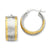 White Rhodium Plated 14k Yellow Gold Diamond-cut Hoop Earrings