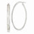 14k White Gold Satin Polished Oval Hoop Earrings