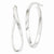 14k White Gold Textured Twisted Oval Hoop Earrings