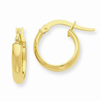 14k Yellow Gold 3.00mm Hoop Earrings