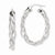 14k White Gold Polished Satin Twisted Oval Hoop Earrings