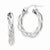 14k White Gold Polished Twisted Hoop Earrings