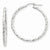 14k White Gold Textured Hoop Earrings