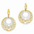 14k Two-tone Fancy Circle Leverback Earrings