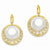 14k Two-tone Fancy Circle Leverback Earrings