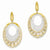 14k Two-tone Fancy Oval Leverback Earrings