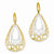 14k Two-tone Fancy Oval Leverback Earrings