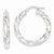 14k White Gold Textured Hinged Hoop Earrings