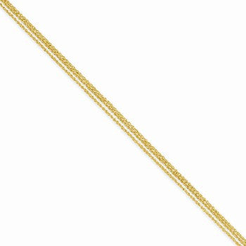 14K Yellow Gold Triple Strand Rope Chain