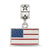 Flag 3,8 Enameled On Star Charm Bead Bail in Sterling Silver